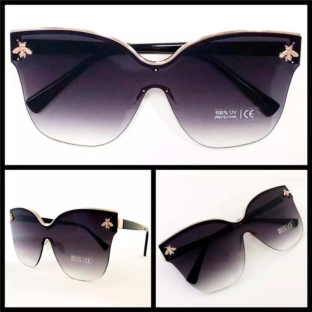 Womens Sunglasses‎ Fashion Rimless Gradient Lens UV Protection Luxury Shades New